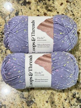 Loops & Threads Flecks Violet Speckled Acrylic Yarn - 2 Skeins